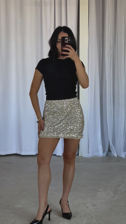 Mirrorball Sequin Mini Skirt